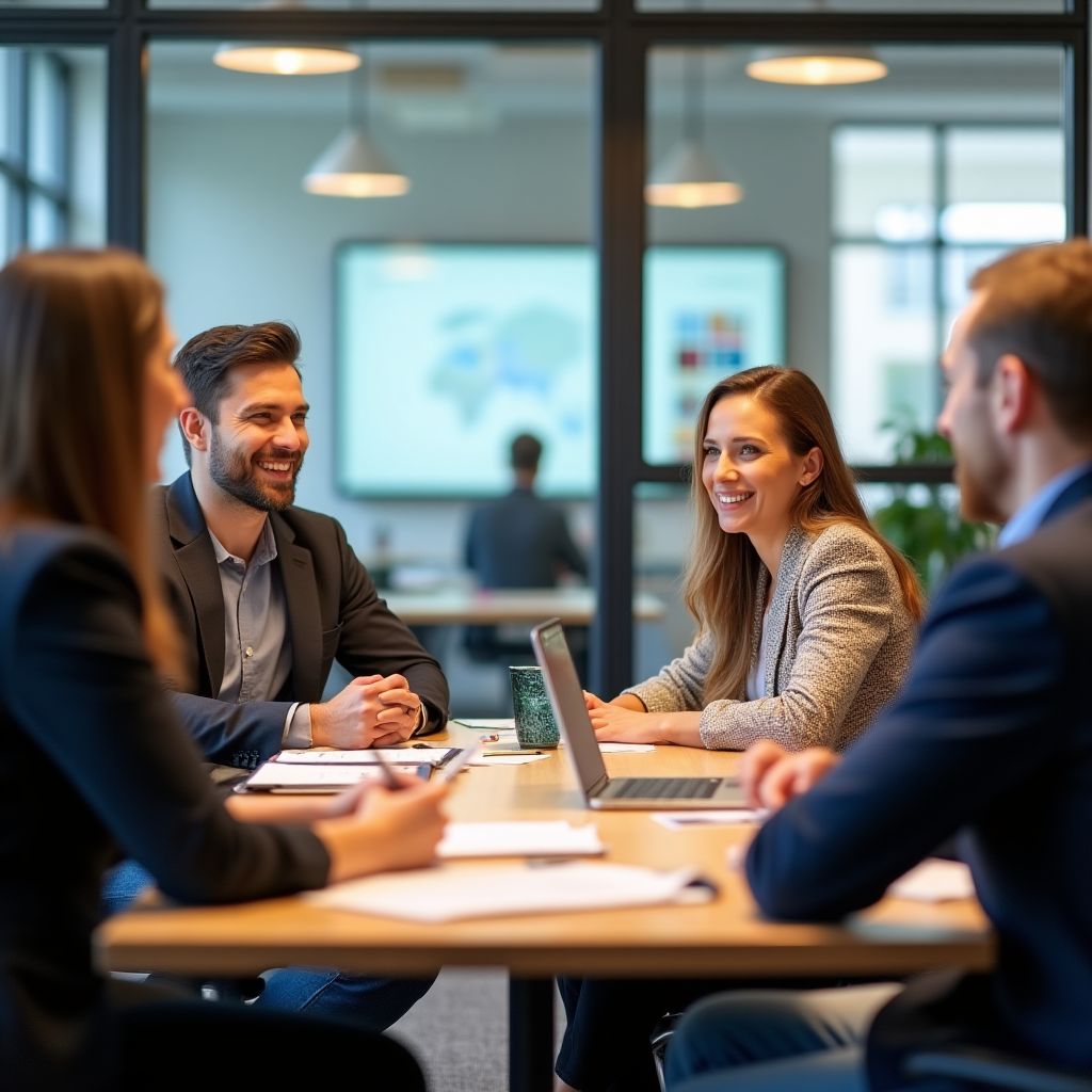 Team meeting brainstorming career development strategies