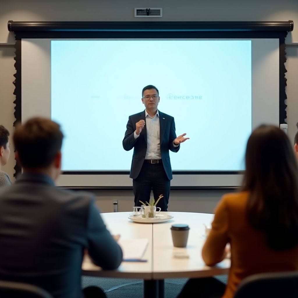 Leadership development training session conference room